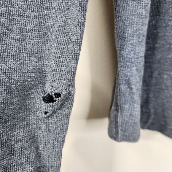Diesel Gray Minimalist Long Sleeve 4 Button Henley Thermal Shirt Size Large - Picture 11 of 12